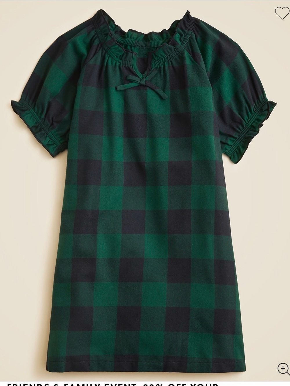 Crewcuts Green and Black Buffalo Plaid Nightgown